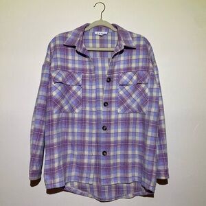 THML oversized plaid button up